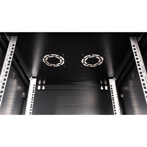 Шкаф 19" телекоммуникационный настенный, 15U 769x600х600 мм, дверь стекло, черный